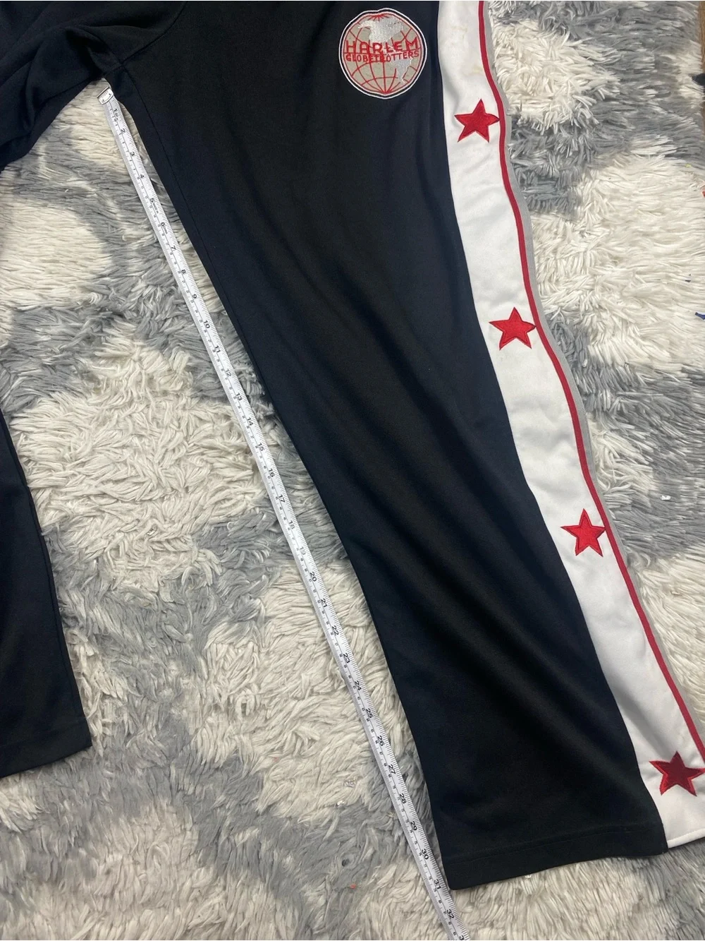 Harlem Globetrotters BlackPants Mens XL Warm Up Tearaway Basketball Snap Buttons